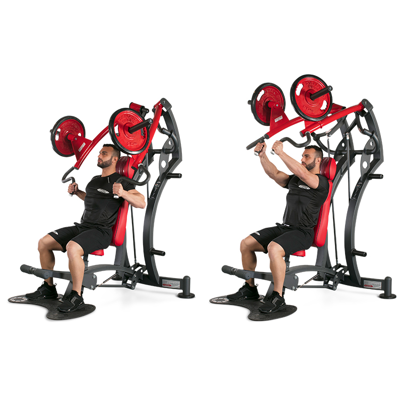 Seated incline best sale chest press machine